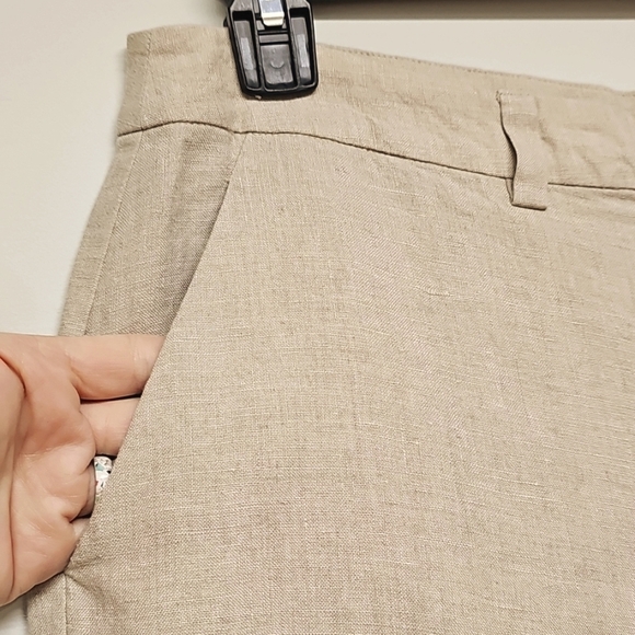 Eileen Fisher Natural Color Linen Straight Leg Pants, New, Sz Medium - Picture 3 of 11